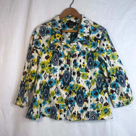Kaktus Southwestern Print Lightweight Jacket Maximalist Cotton Bold Size Large - Picture 8 of 8
